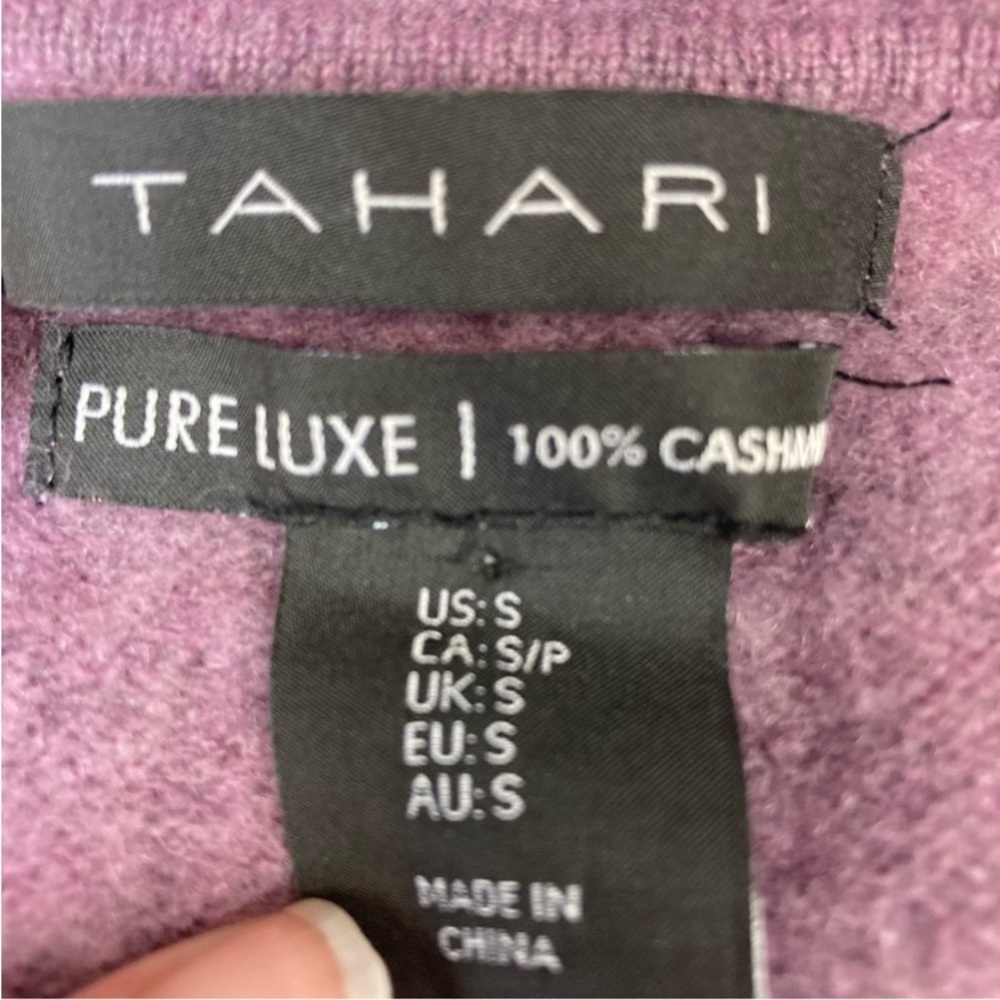 Tahari Cashmere Long Sleeve Sweater Plum Color XS - Picture 5 of 6
